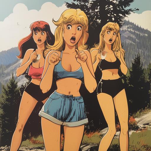 SoCal Valley girls. Like OMG. Grody. Gag me with a spoon. Cartoon. Realistic hands. 1980’s --v 6.0