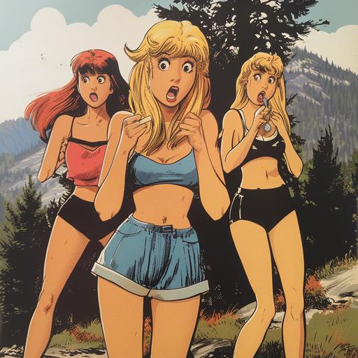 SoCal Valley girls. Like OMG. Grody. Gag me with a spoon. Cartoon. Realistic hands. 1980’s --v 6.0