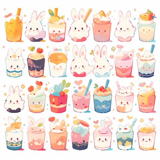 Valentine Day bunny pattern, color ful, --niji 5 --stylize 1000