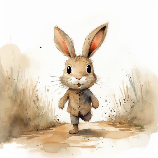 Very simple, cute bunny leaving home, similar animation to the book 