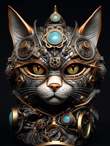 Very very angry, really angry, mad steampunk calavera cat. --ar 3:4 --v 5.2