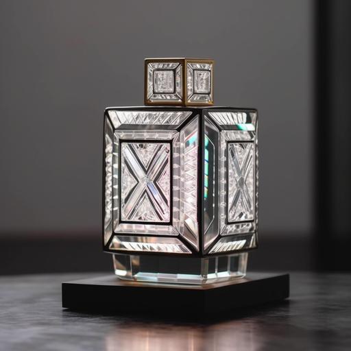 Rectangular Elegant Crystal Perfume Bottle --v 5.0