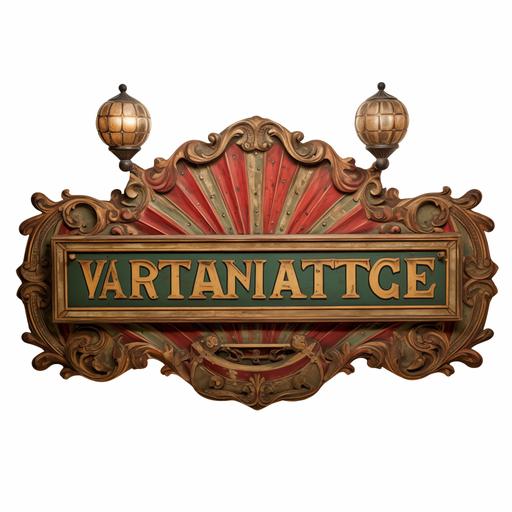 Vintage victorian style Theater sign. wide and short.