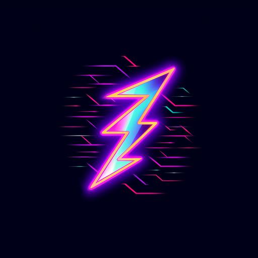 W neon lightning bolt logo with a bright purple shade, in the style of multi - coloured minimalism, starpunk, sabattier filter, made of wire, playful streamlined forms, toycore, dark, foreboding colors --v 5.1