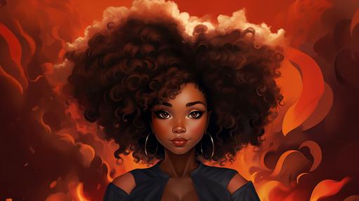 Graduation Cartoons, big afro hairstyle,Black Girl African American Cartoon, :: 32k, --ar 16:9