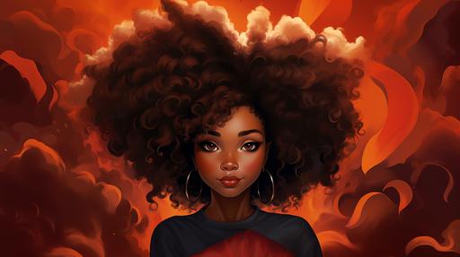 Graduation Cartoons, big afro hairstyle,Black Girl African American Cartoon, :: 32k, --ar 16:9