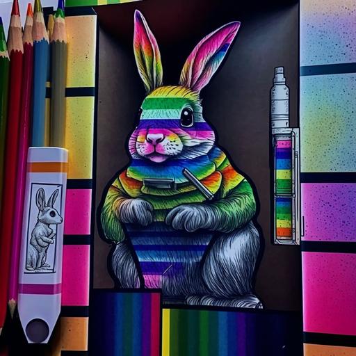 🦄❤️👽🤡🤖💀🌈🚀🌭 paper pencil, alcohol ink, Chicago, op art, style abstract, chungus has escaped, lock your doors, close the blinds, shut your mouth --c 50