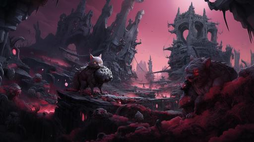 Warhammer 40k, hive city :: detailed, Sci fi, Gothic, pink kitties and bunnies :: --ar 16:9 --v 5.2