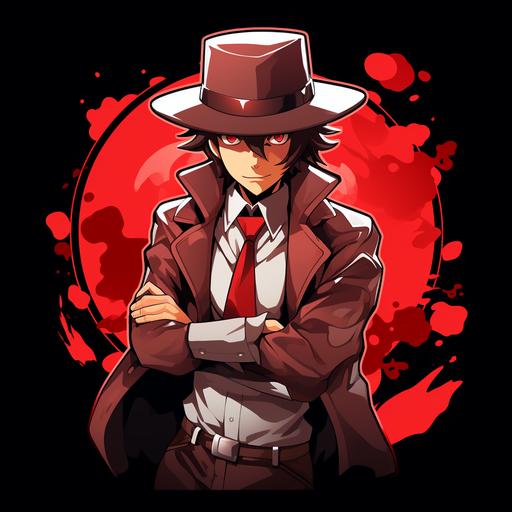 Website Detective Character Logo Stylish Cool Guilty Gear Latest Character Style simple logo japan ani style