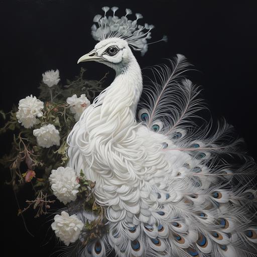 White Peacock Painting