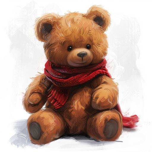 White background 2D teddy bear character design --v 6.0