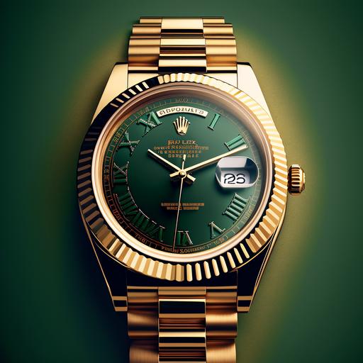 illustration of President Date Rolex Watch facing straight ahead