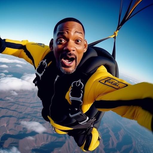 Will Smith qui pleur de peur dans un avion sur le point de sauter en parachute