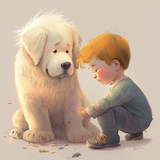 Wondrous Illustration Style, children’s book illustration style, pastel colors, D is for Dog, a loyal friend, He'll play with you until the very end.