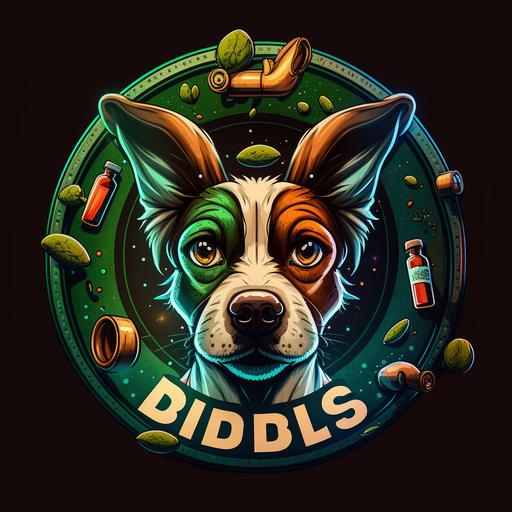 dogs and drugs, logo, cartoon, 4k, without words, circle