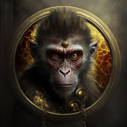 evil monkey in golden circle