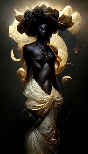 black goddess aphrodite   art greco   key lighting --ar 9:16  --v 3 --q 2