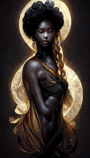 black goddess aphrodite   art greco   key lighting --ar 9:16 --v 3 --q 2