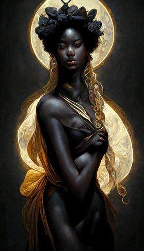 black goddess aphrodite   art greco   key lighting --ar 9:16  --v 3 --q 2