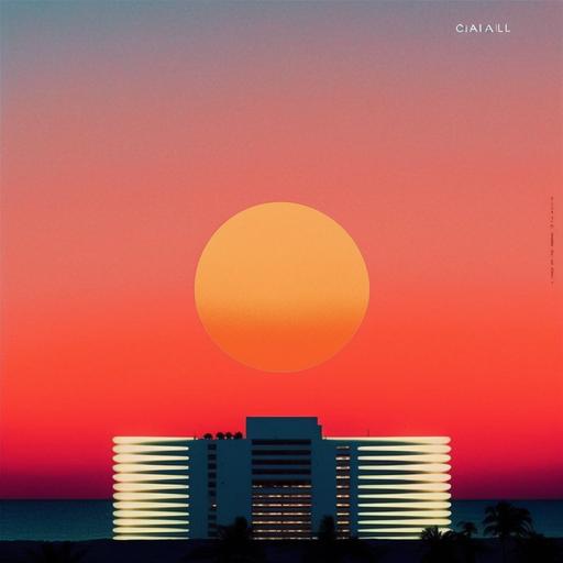 album art cover cancun at sunset, minimalist, style of tycho, style of peter saville