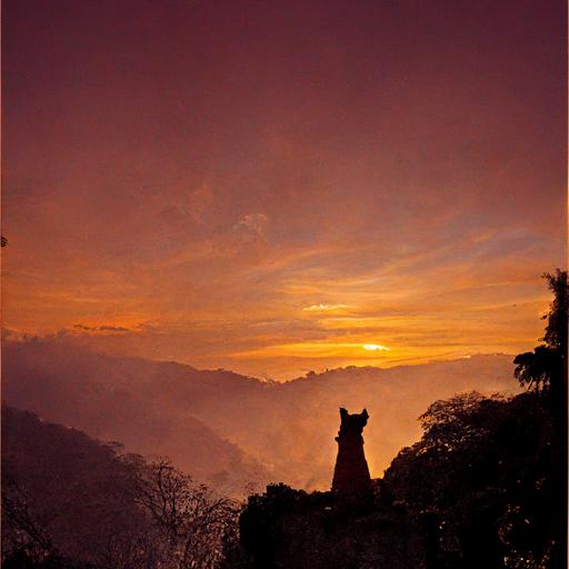 Xoloitzcuintle in xilitla at sunset