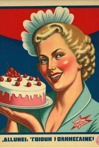 1940's Russian birthday cake propaganda --ar 2:3 --v 4
