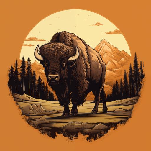 Yellowstone bison tshirt logo