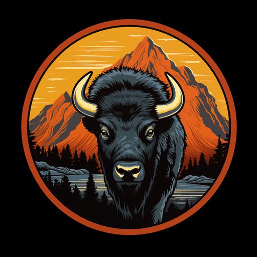 Yellowstone bison tshirt logo