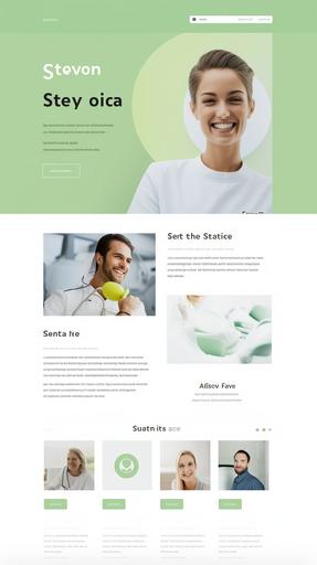 You can create a design of a home page website design for a dentist, the colors are white and shades of lemon green with gray. It is a doctor focused on dental aesthetics in Palm Springs, the design of the website must be modern and avant-garde, made in figma, in the header of the site there must be a slider with a call to action, the site must look luxurious and focused on the people of palm desert --ar 9:16