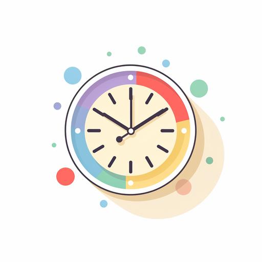 YouTube channel education logo with clock text holder place minimalist pastel colors