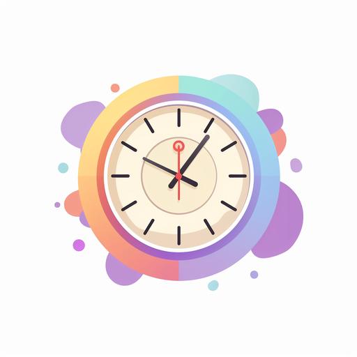 YouTube channel education logo with clock text holder place minimalist pastel colors
