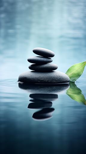Zen SPA stone water artistic conception picture minimalist photography style composition aesthetic, by Wolfgang Von Schoonerr --ar 9:16