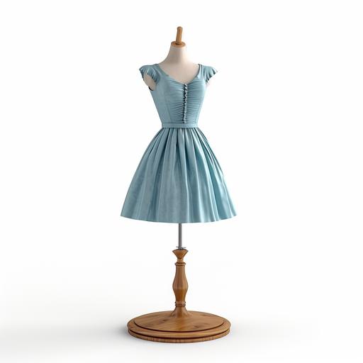 a 1950s dress on a mannequin, white background 4k realistic --v 6.0
