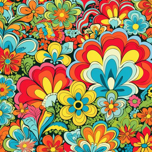 a 1960s hippie pattern that wold be seen on a Wes Wilson poster