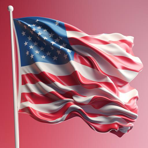 a 3d cartoon american flag waving