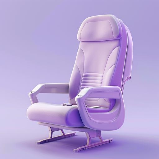 a 3d icon of a airplane seat with a lavender background