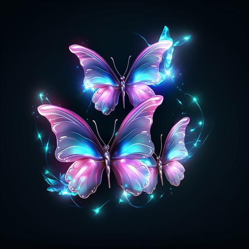 a Luminous Butterflies 3d icon