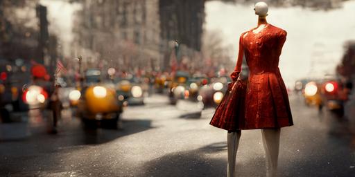 a Macy's mannequin directing 5th Avenue traffic, octane cryengine, realistic textures --w 512