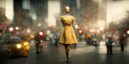 a Macy's mannequin directing 5th Avenue traffic, octane cryengine, realistic textures --w 512