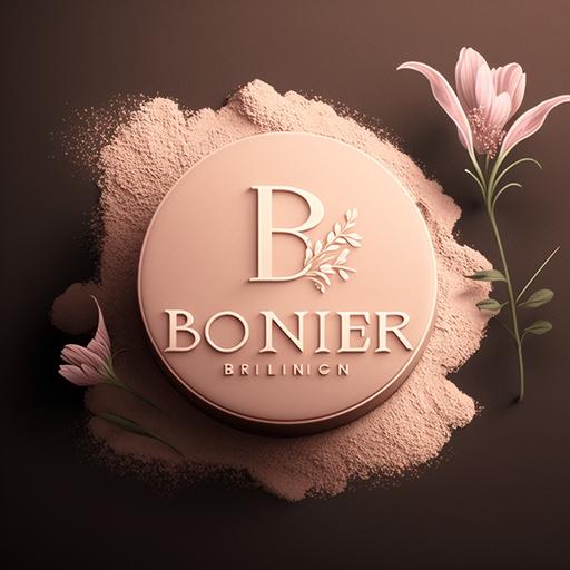 a Natural powder blush logo with BICH name 4K proffetional design