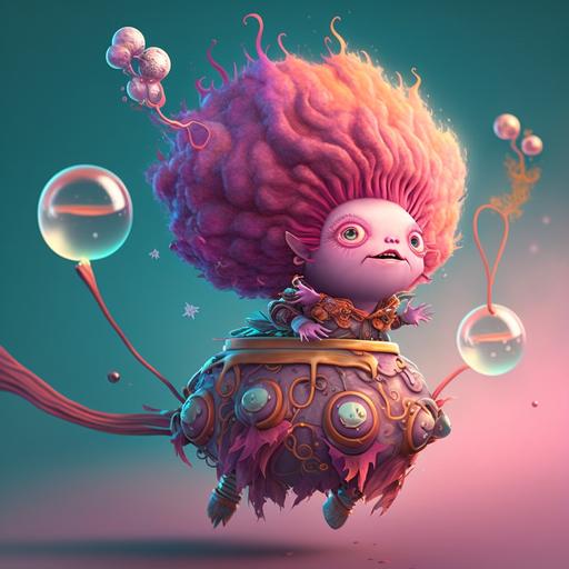 a adorable whimsical europa cartoon bacteria vaporwave monkey jumping for joy::3 Whimsical character design::4 Tags: creative, expressive, detailed, colorful, stylized anatomy, high-quality, digital art, 3D rendering, stylized, unique, award-winning, Adobe Photoshop, 3D Studio Max, V-Ray, playful, fantastical::2 plain background, simple, deformed::-2 --q 2 --q 2