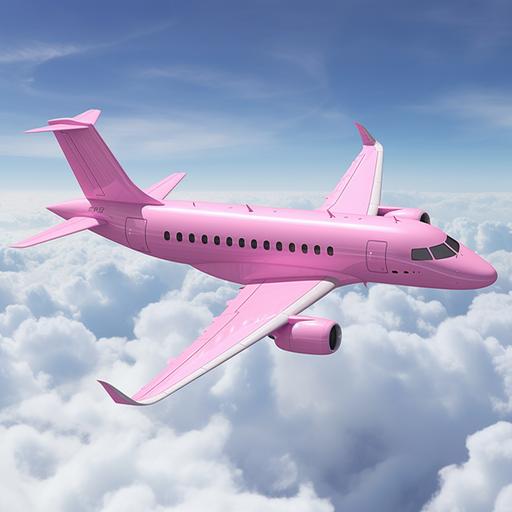 a all pink airplane flying in the sky