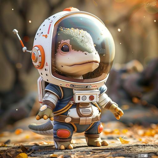 a baby t-rex cute toy using an astronaut suit, color full, cute vinyl toy, highly detailed --v 6.0 --s 250 --style raw