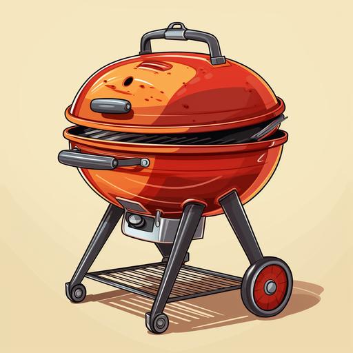 a barbecue grill, cartoon style, vector --s 250
