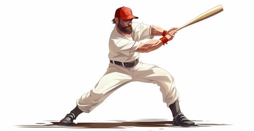 a baseball players, in cartoon style white background 8k --ar 293:151