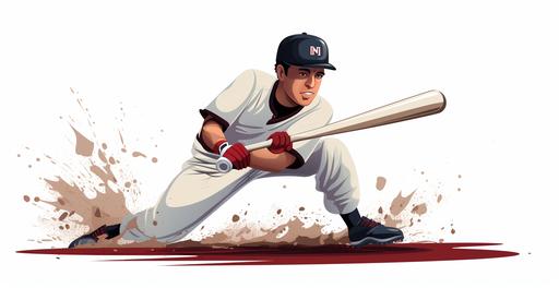 a baseball players, in cartoon style white background 8k --ar 293:151
