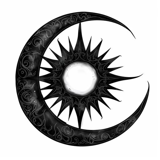 black religious fantasy symbol, drawing, clipart --v 6.0