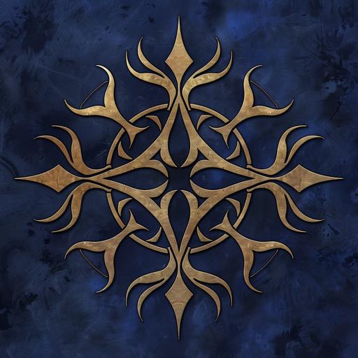 dark-blue and gold religious fantasy symbol, drawing, clipart --v 6.0