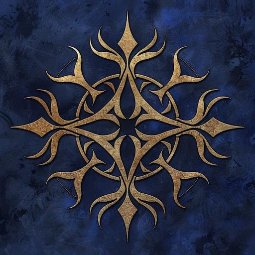 dark-blue and gold religious fantasy symbol, drawing, clipart --v 6.0