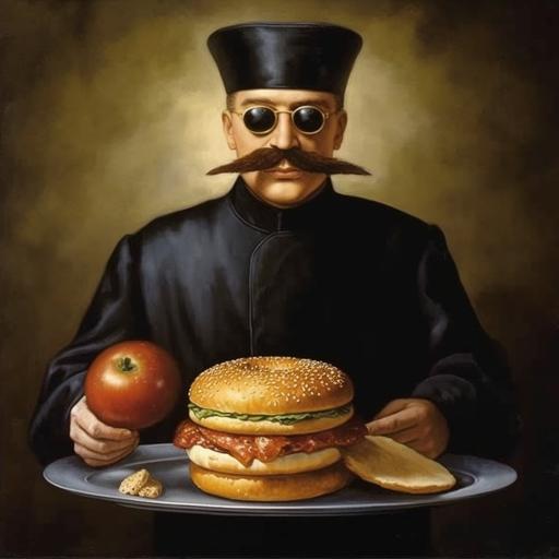 a bilderberg hamburger burglar with a bugel and a bagel --q 2 --s 750